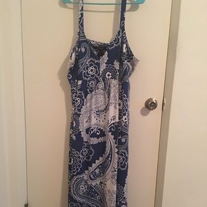 Blue and white dress